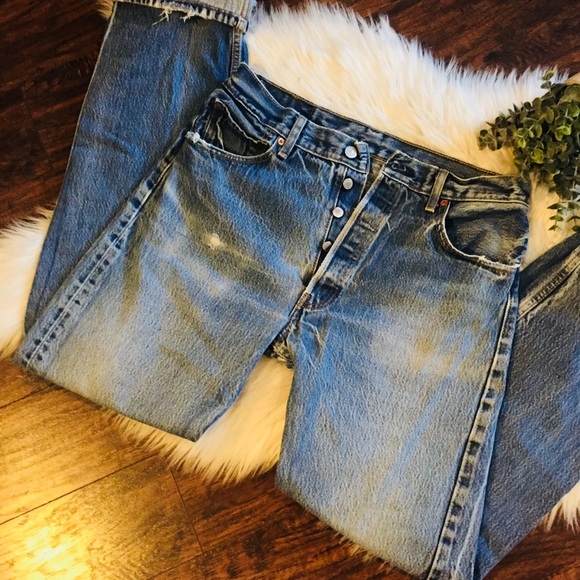 Levi's Denim - •Levi’s• Button Fly 501 Vintage Distressed Jean
